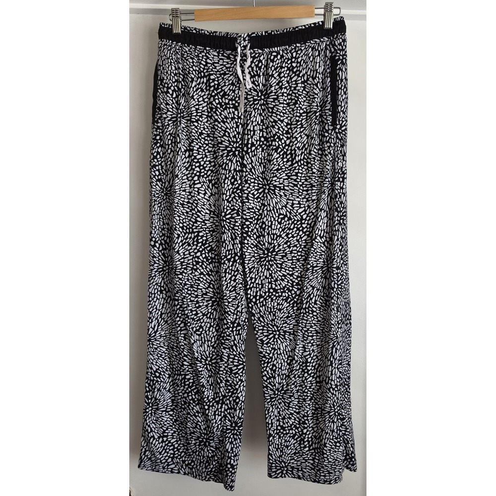 DKNY Pants Women S Black White Abstract Casual Straight Trousers Slacks